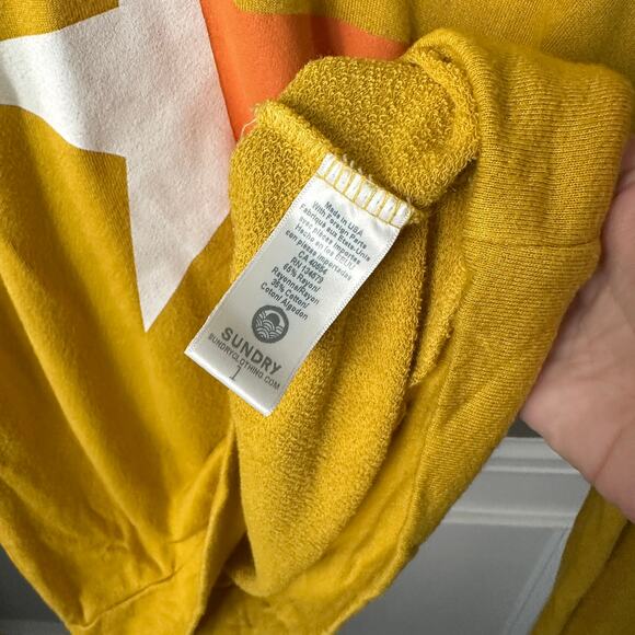 Anthropologie Sundry Texas Star Mustard Sweatshirt, size S - Picture 5 of 6